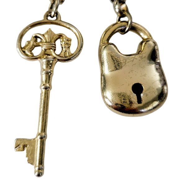 LIZ CLAIBORNE Vintage Bundle: Black White Scarf & Gold Bag Charm/Keychain - Picture 10 of 12